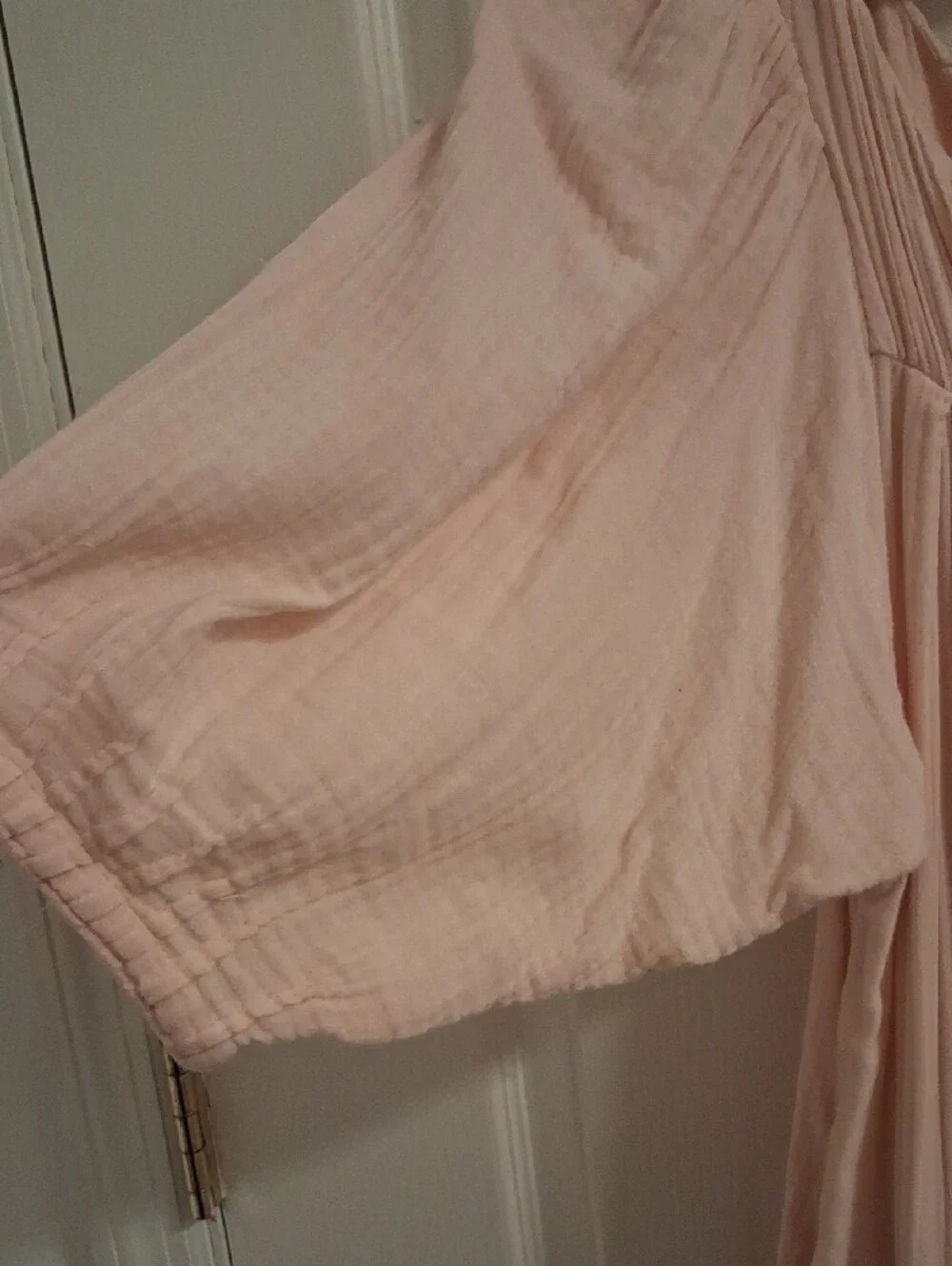 Free People Gauzy Tiered Peasant Tunic in Pale Pink